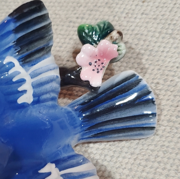 Vintage Thames Blue Bird Chick's in nest hand painted ceramic made in Japan - Picture 8 of 11